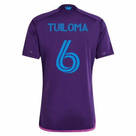 Kandiny Herren Bill Tuiloma #6 Violett Auswärtstrikot Trikot 2023/24 T-Shirt