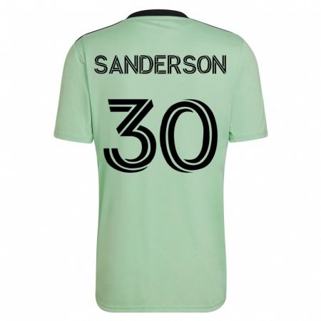 Kandiny Herren Spencer Sanderson #30 Hellgrün Auswärtstrikot Trikot 2023/24 T-Shirt