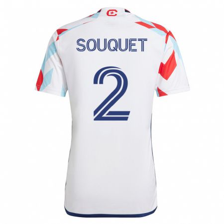 Kandiny Herren Arnaud Souquet #2 Weiß Blau Auswärtstrikot Trikot 2023/24 T-Shirt