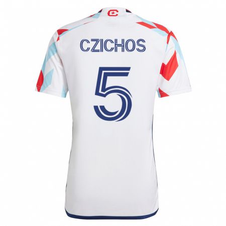 Kandiny Herren Rafael Czichos #5 Weiß Blau Auswärtstrikot Trikot 2023/24 T-Shirt