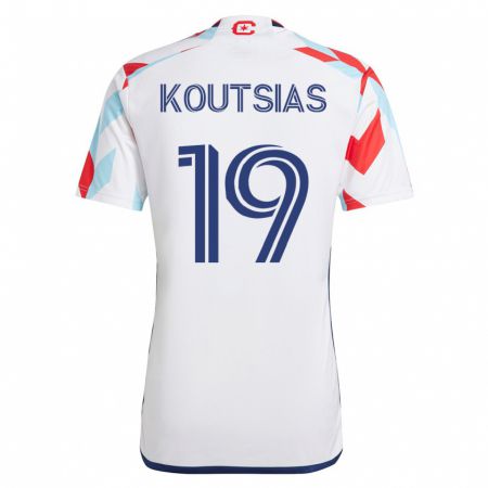 Kandiny Herren Georgios Koutsias #19 Weiß Blau Auswärtstrikot Trikot 2023/24 T-Shirt
