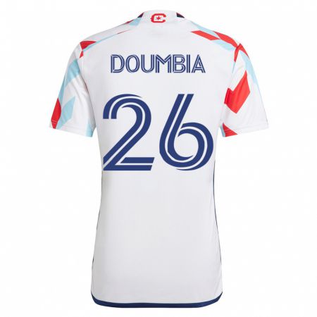 Kandiny Herren Ousmane Doumbia #26 Weiß Blau Auswärtstrikot Trikot 2023/24 T-Shirt