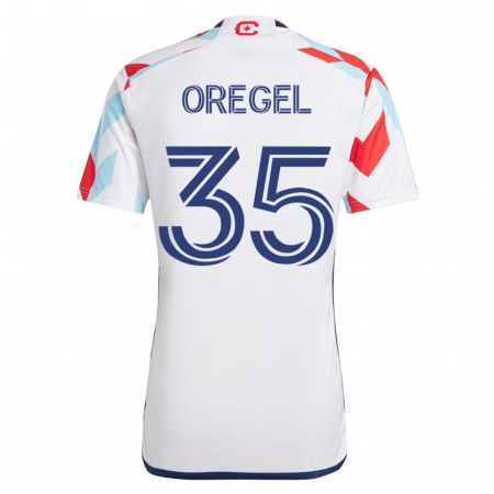 Kandiny Herren Sergio Oregel #35 Weiß Blau Auswärtstrikot Trikot 2023/24 T-Shirt