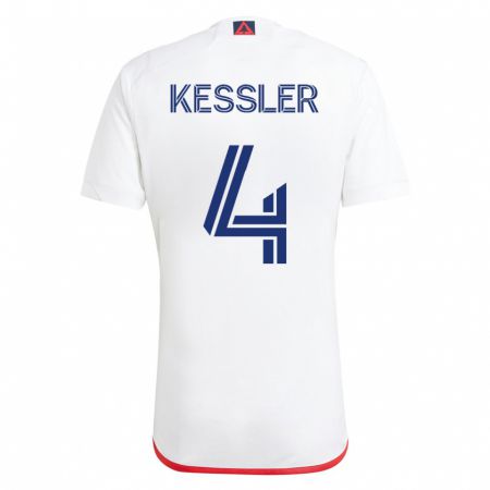 Kandiny Herren Henry Kessler #4 Weiß Rot Auswärtstrikot Trikot 2023/24 T-Shirt