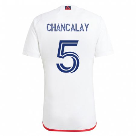 Kandiny Herren Tomás Chancalay #5 Weiß Rot Auswärtstrikot Trikot 2023/24 T-Shirt