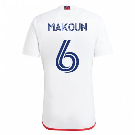 Kandiny Herren Christian Makoun #6 Weiß Rot Auswärtstrikot Trikot 2023/24 T-Shirt