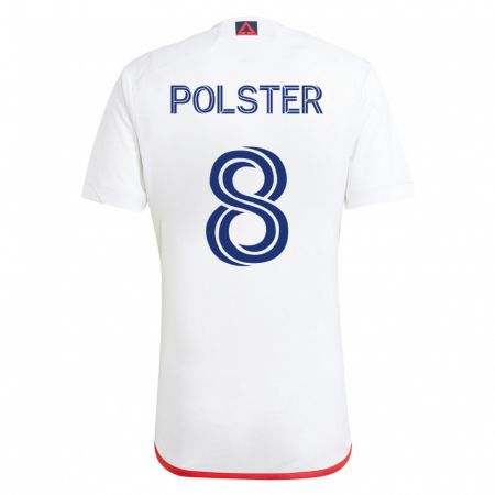 Kandiny Herren Matt Polster #8 Weiß Rot Auswärtstrikot Trikot 2023/24 T-Shirt