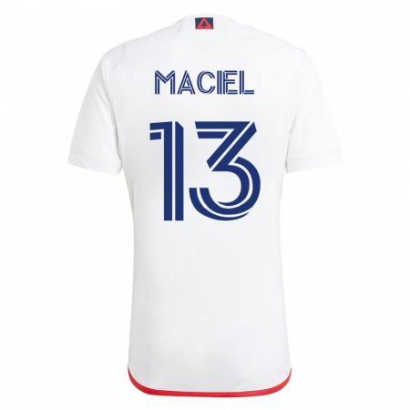 Kandiny Herren Maciel #13 Weiß Rot Auswärtstrikot Trikot 2023/24 T-Shirt