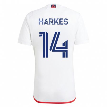 Kandiny Herren Ian Harkes #14 Weiß Rot Auswärtstrikot Trikot 2023/24 T-Shirt