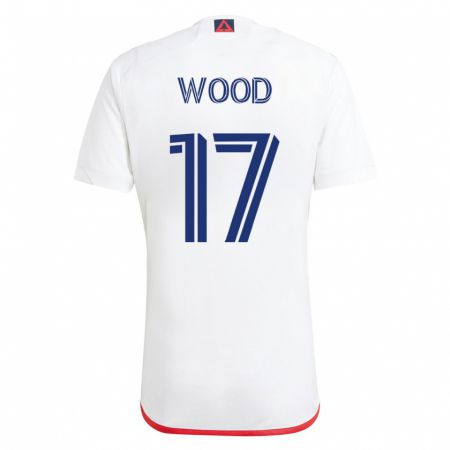 Kandiny Herren Bobby Wood #17 Weiß Rot Auswärtstrikot Trikot 2023/24 T-Shirt