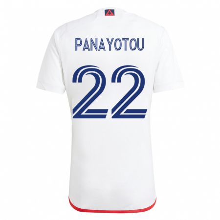Kandiny Herren Jack Panayotou #22 Weiß Rot Auswärtstrikot Trikot 2023/24 T-Shirt