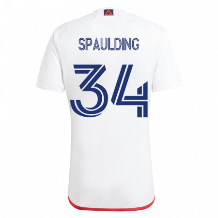 Kandiny Herren Ryan Spaulding #34 Weiß Rot Auswärtstrikot Trikot 2023/24 T-Shirt