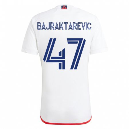 Kandiny Herren Esmir Bajraktarevic #47 Weiß Rot Auswärtstrikot Trikot 2023/24 T-Shirt