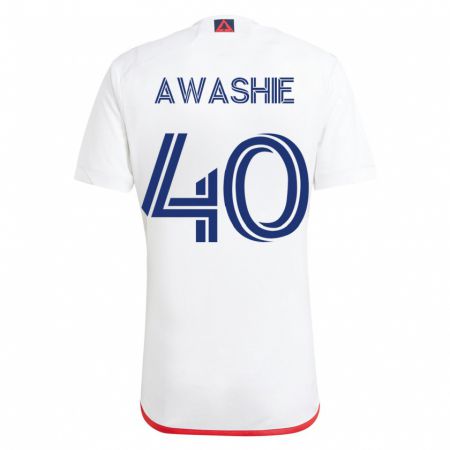 Kandiny Herren Ben Awashie #40 Weiß Rot Auswärtstrikot Trikot 2023/24 T-Shirt