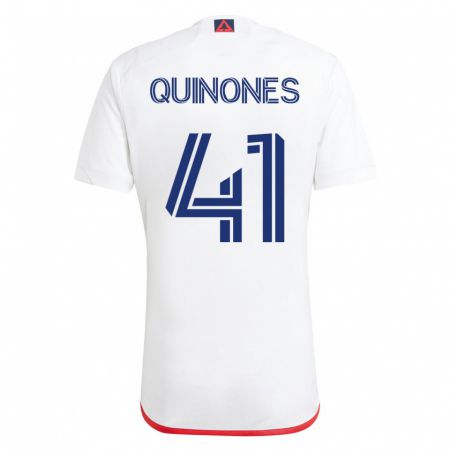 Kandiny Herren Colby Quiñónes #41 Weiß Rot Auswärtstrikot Trikot 2023/24 T-Shirt