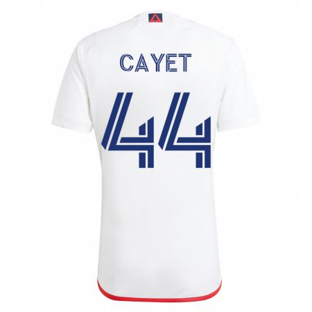 Kandiny Herren Pierre Cayet #44 Weiß Rot Auswärtstrikot Trikot 2023/24 T-Shirt