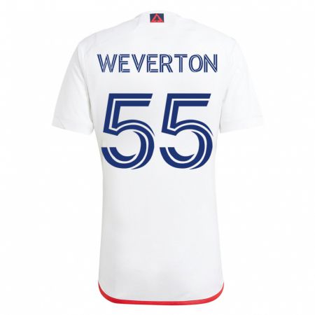Kandiny Herren Weverton #55 Weiß Rot Auswärtstrikot Trikot 2023/24 T-Shirt
