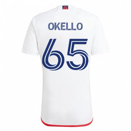 Kandiny Herren Noble Okello #65 Weiß Rot Auswärtstrikot Trikot 2023/24 T-Shirt