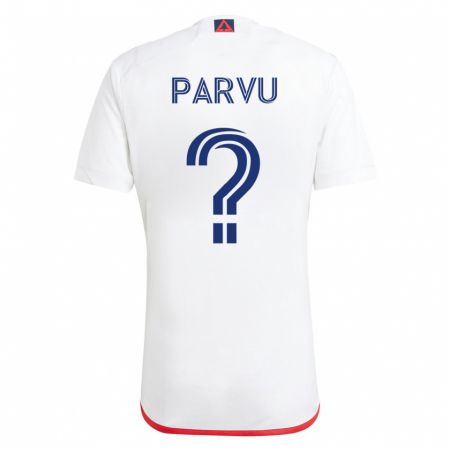 Kandiny Herren Alexandru Parvu #0 Weiß Rot Auswärtstrikot Trikot 2023/24 T-Shirt
