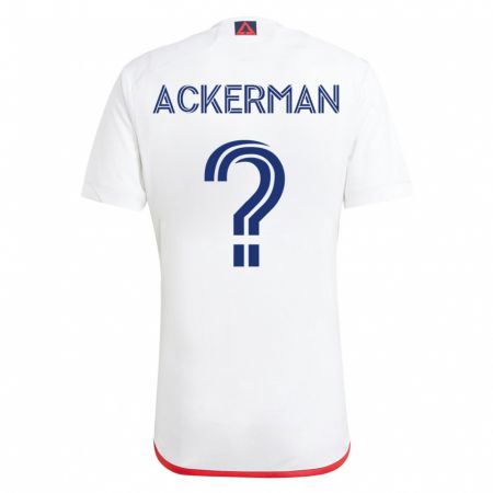 Kandiny Herren Eli Ackerman #0 Weiß Rot Auswärtstrikot Trikot 2023/24 T-Shirt