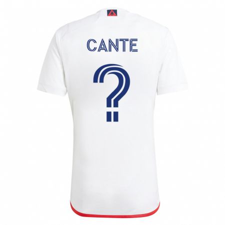 Kandiny Herren Jonathan Cante #0 Weiß Rot Auswärtstrikot Trikot 2023/24 T-Shirt