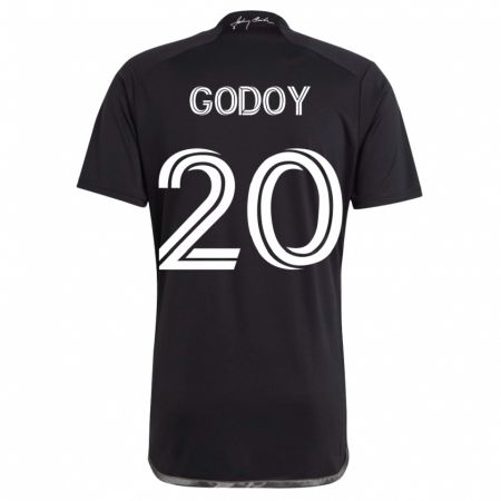 Kandiny Herren Aníbal Godoy #20 Schwarz Auswärtstrikot Trikot 2023/24 T-Shirt
