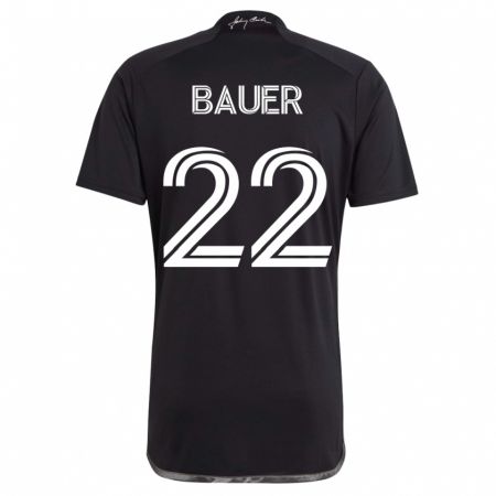 Kandiny Herren Josh Bauer #22 Schwarz Auswärtstrikot Trikot 2023/24 T-Shirt
