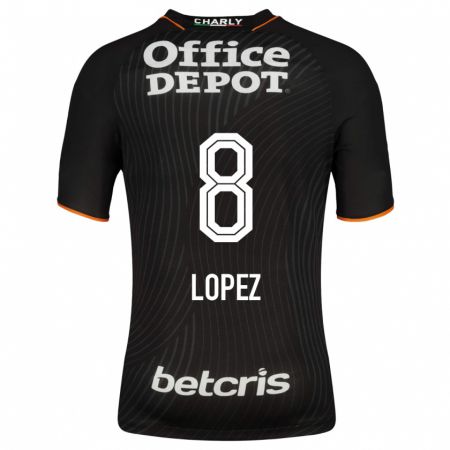 Kandiny Herren Javier Eduardo López #8 Schwarz Auswärtstrikot Trikot 2023/24 T-Shirt