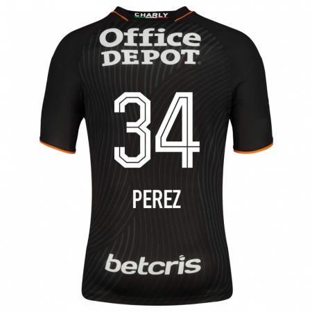 Kandiny Herren Julio Pérez #34 Schwarz Auswärtstrikot Trikot 2023/24 T-Shirt