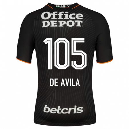 Kandiny Herren José De Ávila #105 Schwarz Auswärtstrikot Trikot 2023/24 T-Shirt