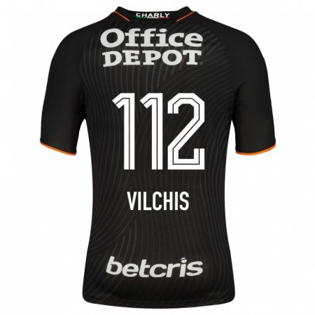 Kandiny Herren Leonardo Vílchis #112 Schwarz Auswärtstrikot Trikot 2023/24 T-Shirt