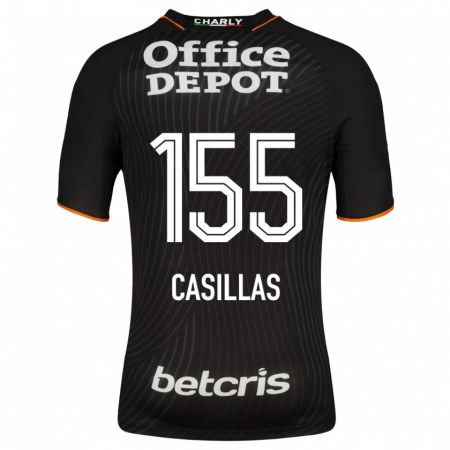 Kandiny Herren Johan Casillas #155 Schwarz Auswärtstrikot Trikot 2023/24 T-Shirt