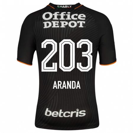 Kandiny Herren Juan Aranda #203 Schwarz Auswärtstrikot Trikot 2023/24 T-Shirt