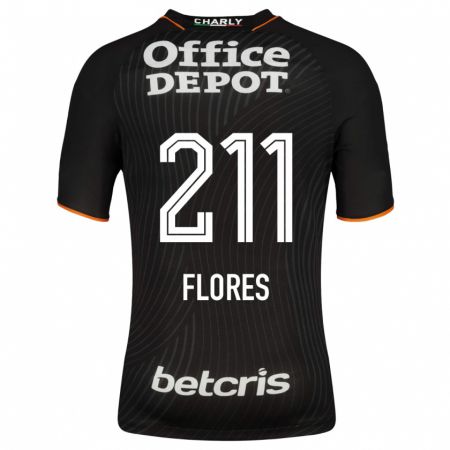 Kandiny Herren Luis Flores #211 Schwarz Auswärtstrikot Trikot 2023/24 T-Shirt