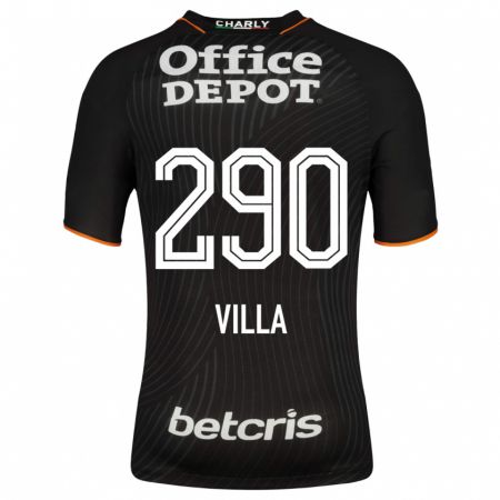 Kandiny Herren Adrián Villa #290 Schwarz Auswärtstrikot Trikot 2023/24 T-Shirt