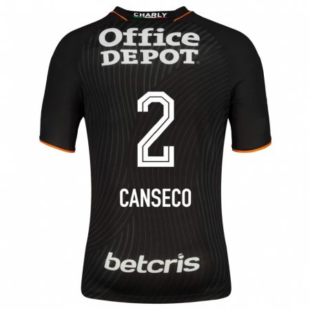 Kandiny Herren Fernanda Canseco #2 Schwarz Auswärtstrikot Trikot 2023/24 T-Shirt