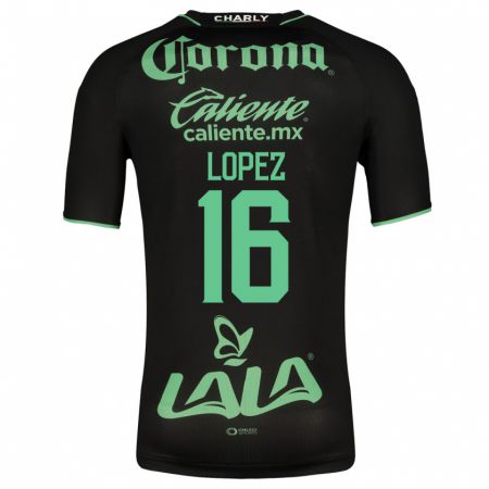 Kandiny Herren Aldo López #16 Schwarz Auswärtstrikot Trikot 2023/24 T-Shirt