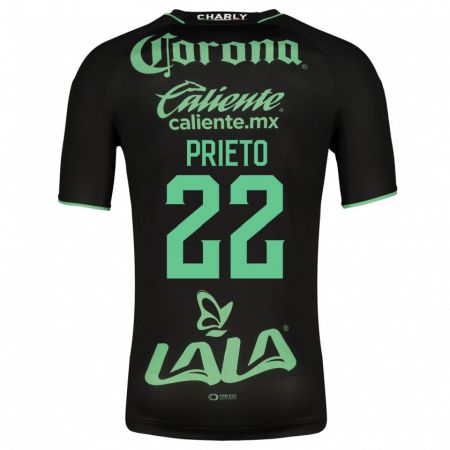 Kandiny Herren Ronaldo Prieto #22 Schwarz Auswärtstrikot Trikot 2023/24 T-Shirt