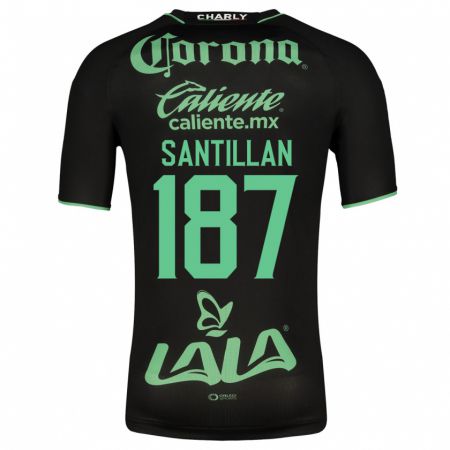 Kandiny Herren Emilio Santillán #187 Schwarz Auswärtstrikot Trikot 2023/24 T-Shirt