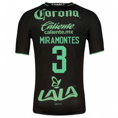 Kandiny Herren Natalia Miramontes #3 Schwarz Auswärtstrikot Trikot 2023/24 T-Shirt