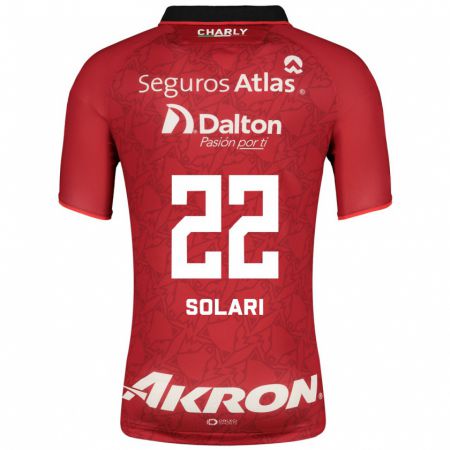 Kandiny Herren Augusto Solari #22 Rot Auswärtstrikot Trikot 2023/24 T-Shirt