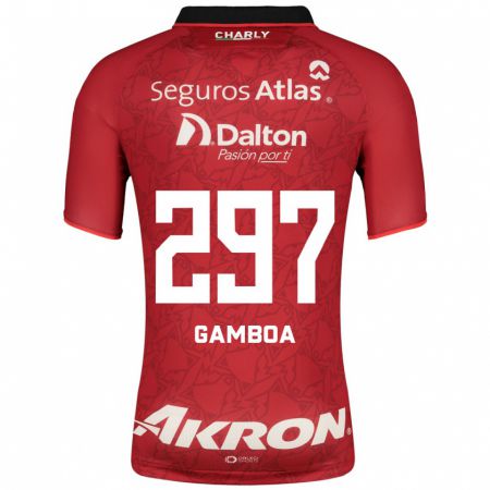 Kandiny Herren Luis Gamboa #297 Rot Auswärtstrikot Trikot 2023/24 T-Shirt