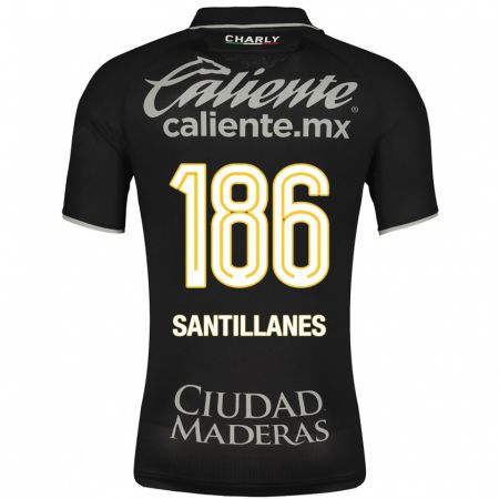 Kandiny Herren Antonio Santillanes #186 Schwarz Auswärtstrikot Trikot 2023/24 T-Shirt