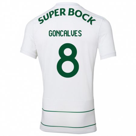 Kandiny Herren Pedro Gonçalves #8 Weiß Auswärtstrikot Trikot 2023/24 T-Shirt