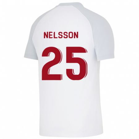 Kandiny Herren Victor Nelsson #25 Weiß Auswärtstrikot Trikot 2023/24 T-Shirt