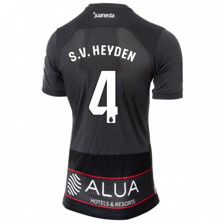 Kandiny Herren Siebe Van Der Heyden #4 Schwarz Auswärtstrikot Trikot 2023/24 T-Shirt