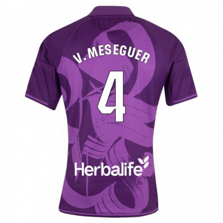 Kandiny Herren Víctor Meseguer #4 Violett Auswärtstrikot Trikot 2023/24 T-Shirt