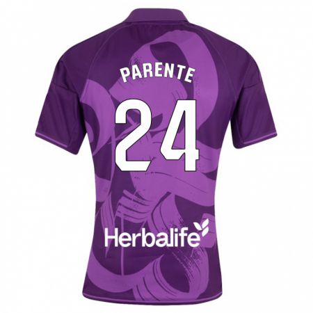 Kandiny Herren Iago Parente #24 Violett Auswärtstrikot Trikot 2023/24 T-Shirt