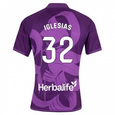 Kandiny Herren Koke Iglesias #32 Violett Auswärtstrikot Trikot 2023/24 T-Shirt