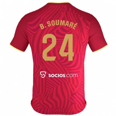 Kandiny Herren Boubakary Soumaré #24 Rot Auswärtstrikot Trikot 2023/24 T-Shirt